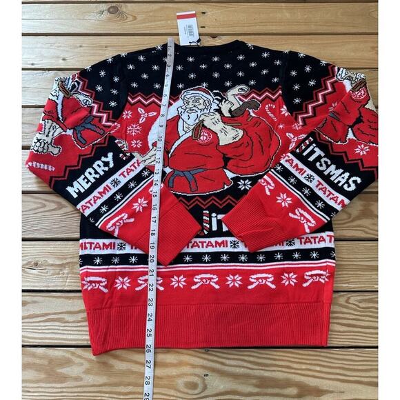 NWT Tatami Fightwear Merry Jitsmas Sweater Size XS Men’s Red - Picture 8 of 10
